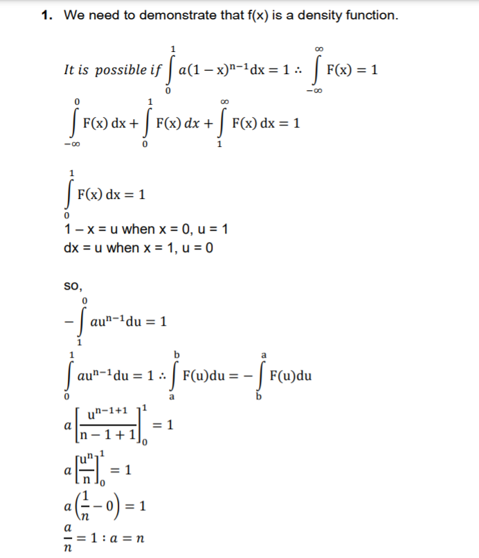 \f1. We need to demonstrate that f(x) is a