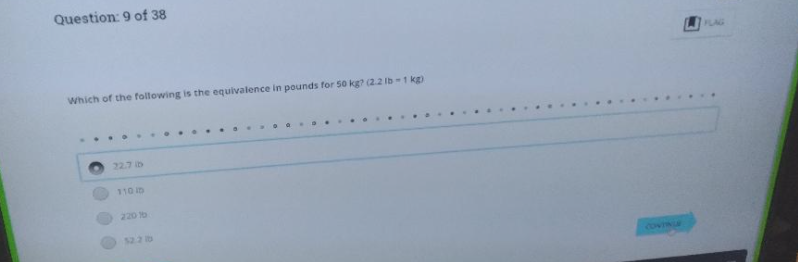 Question: 9 of 38 FLAG Which of the following is