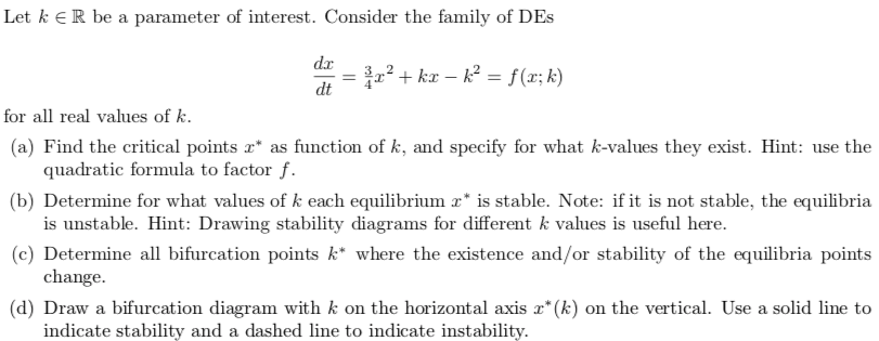 Let k E R be a parameter of interest. Consider