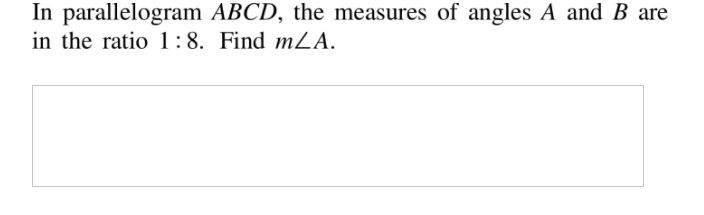 In parallelogram ABCD, the measure of ZABC is