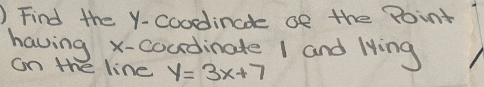 Find the Y-coordinate of the Point having x-