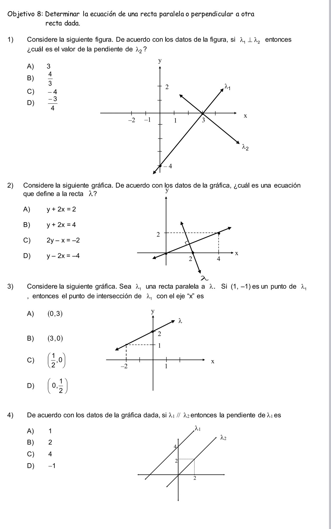 Objetivo 8: Determinar la ecuacion de una recta