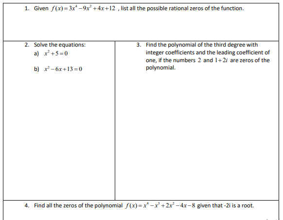 I need help with these 1. Given /(x) =3x -9x