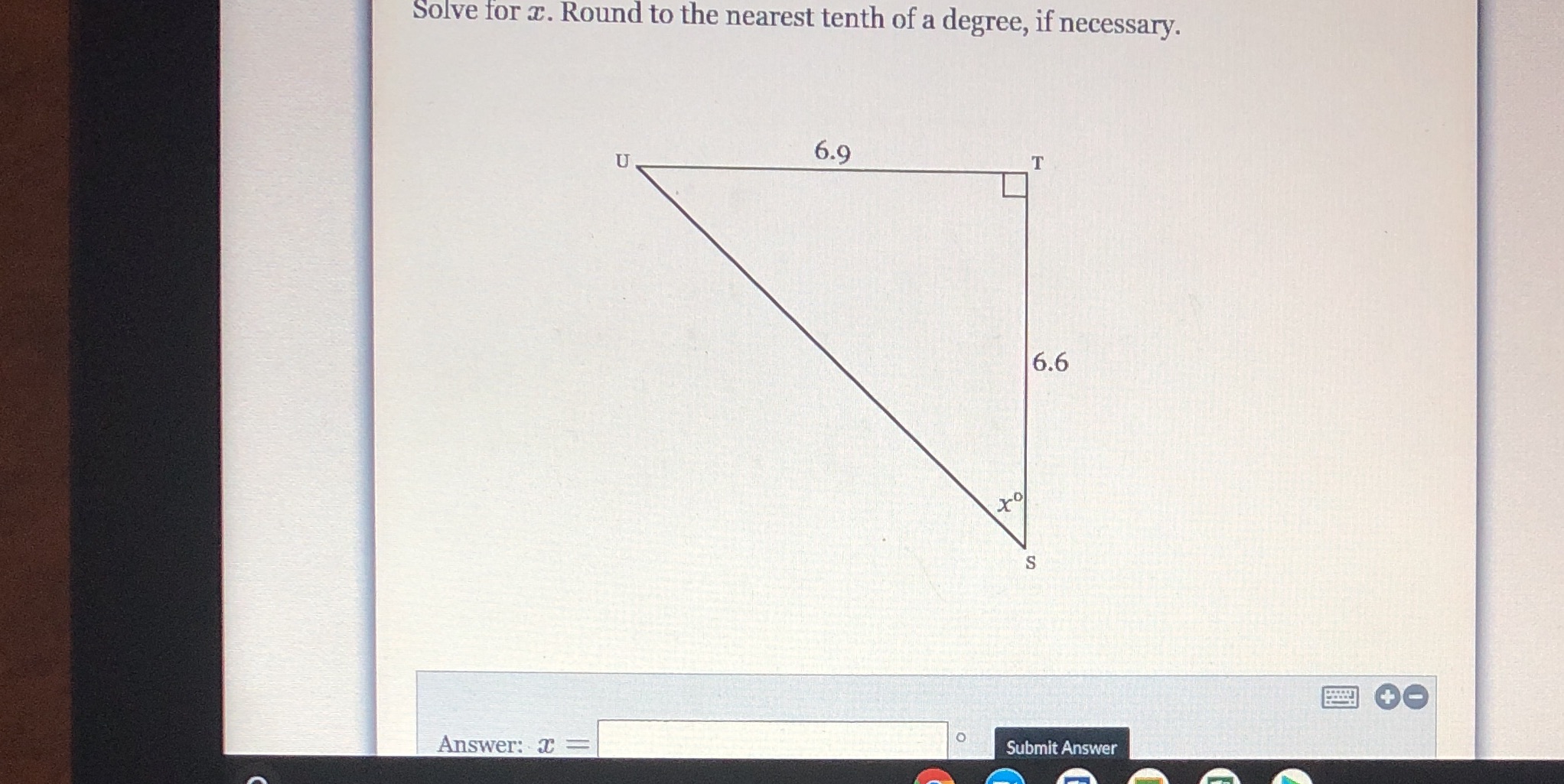 Geometry Solve for c. Round to the nearest tenth