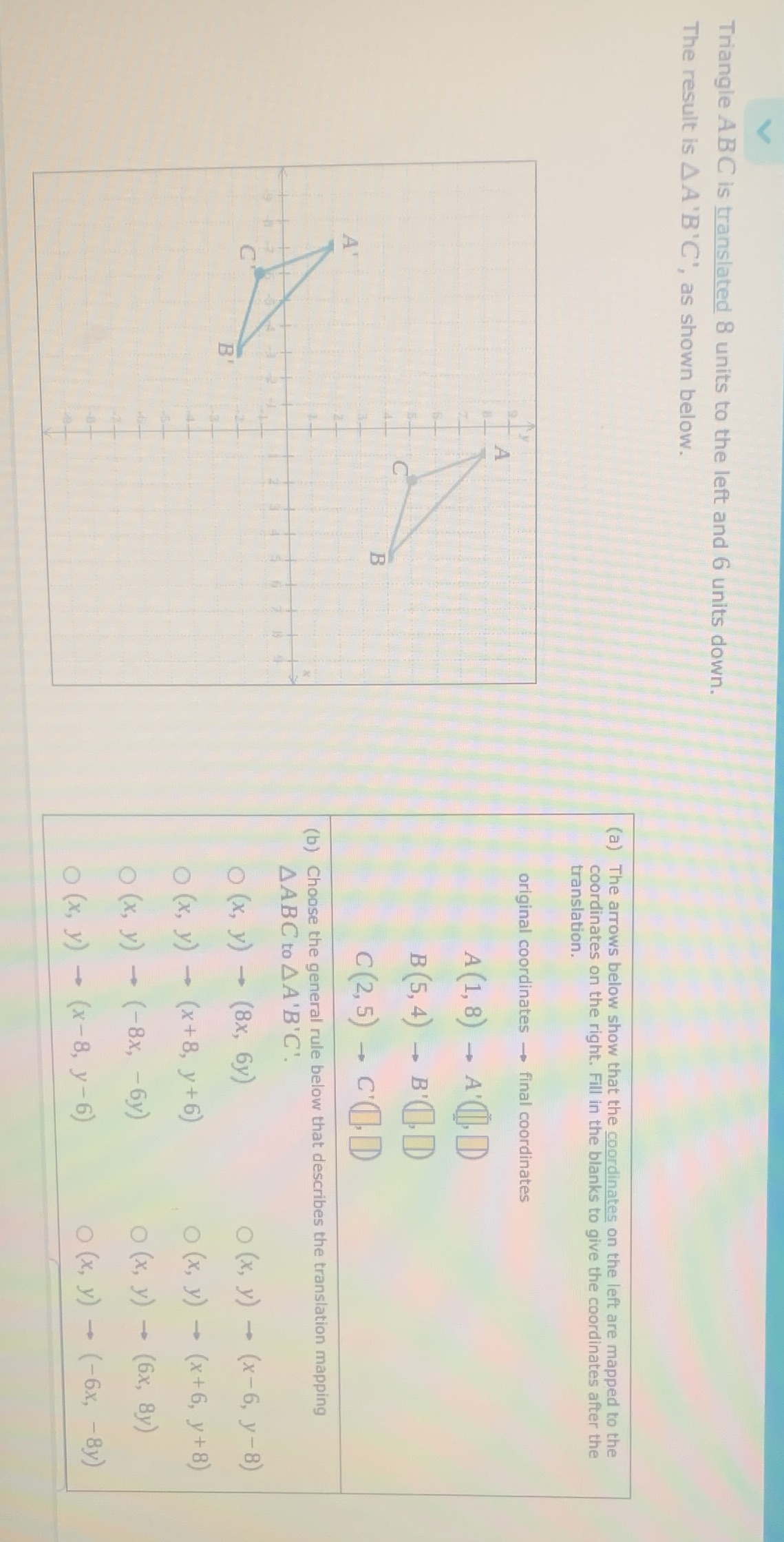 Need help to figure this out Triangle ABC is