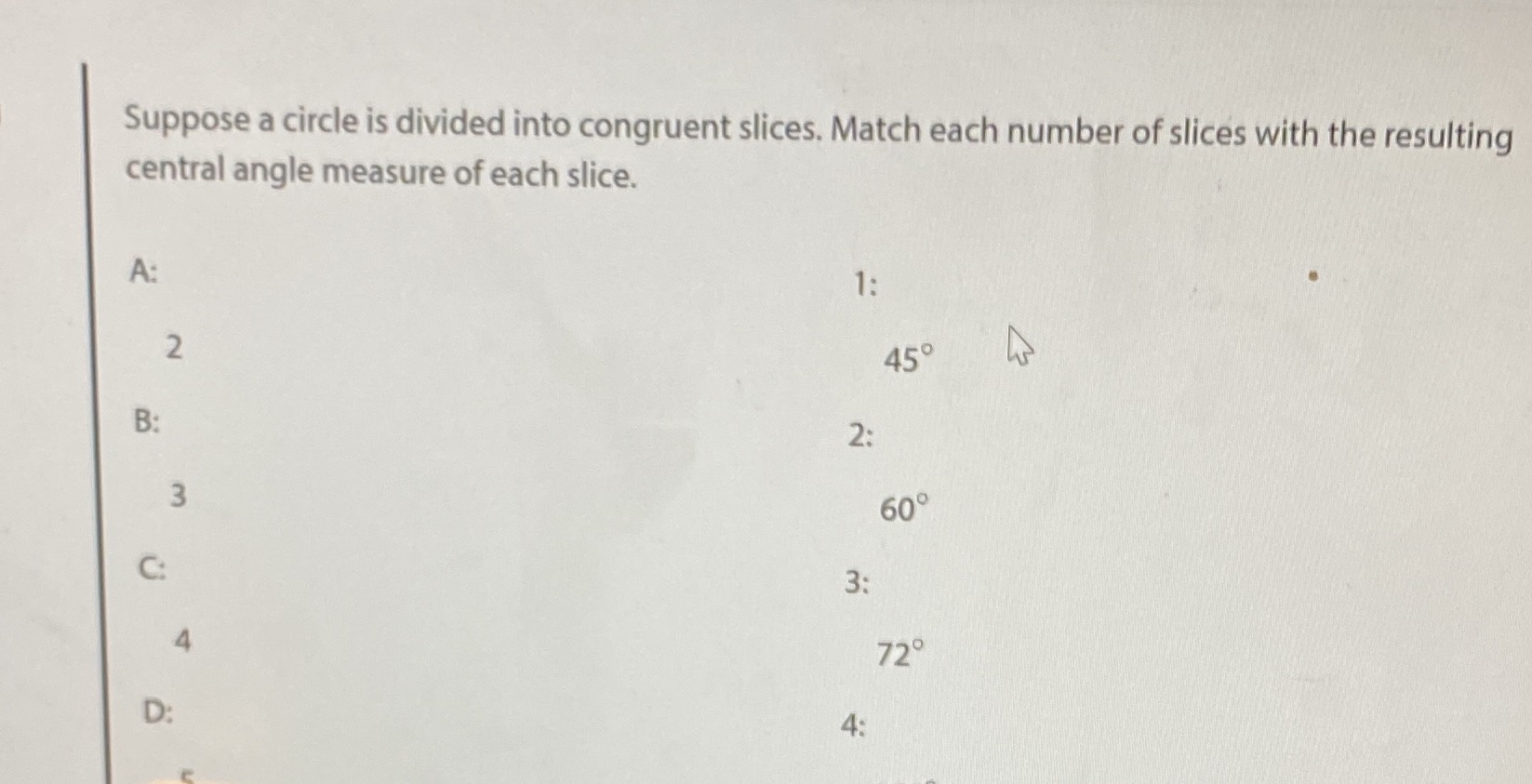Suppose a circle is divided into congruent