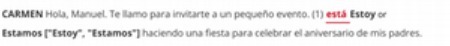 CARMEN Hola, Manuel Te Limo para imtarte a un