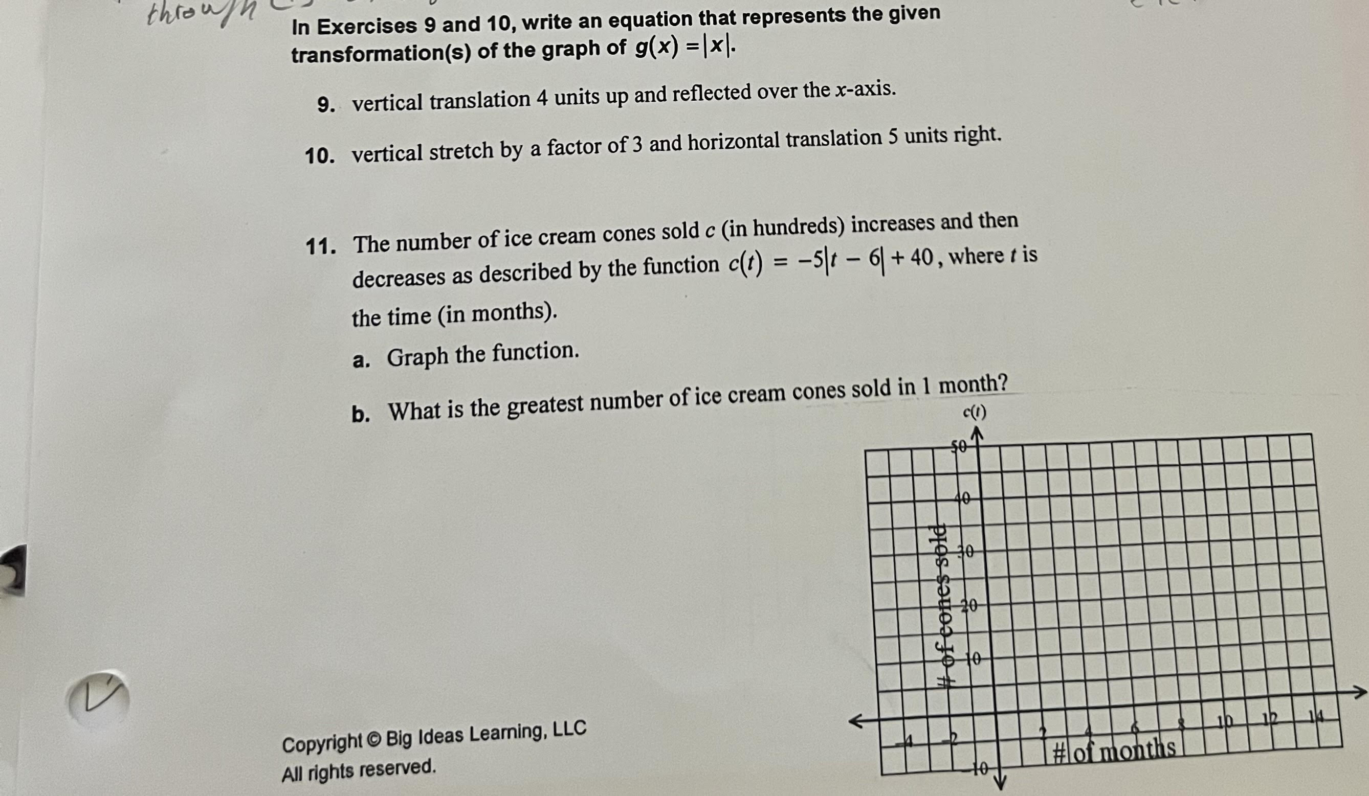 In Exercises 9 and 10, write an equation that