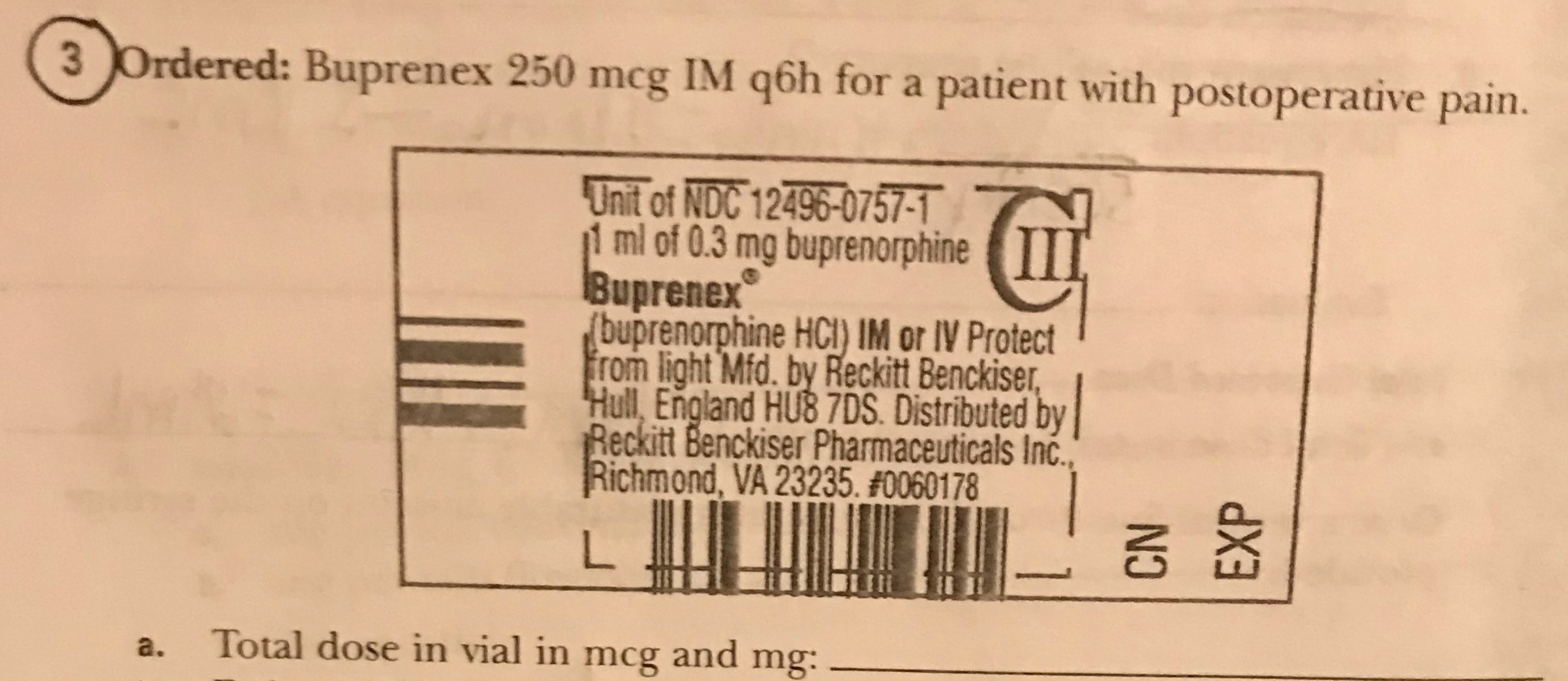 I am needing help with finding the total dose in