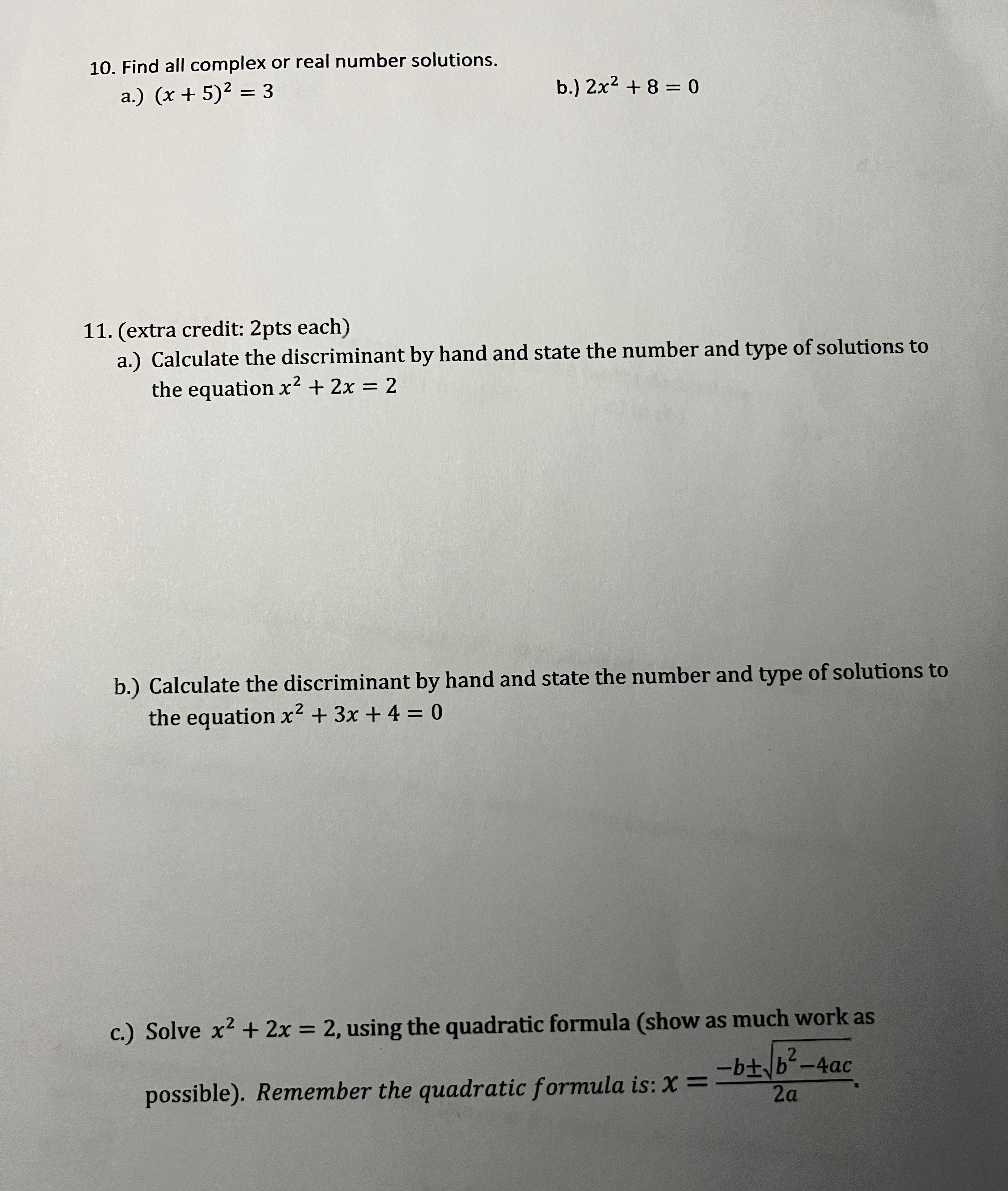 Please answer each question showing full work ,