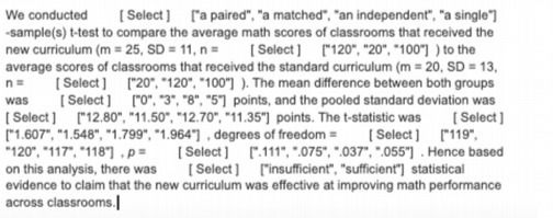 We conducted [ Select ] ["a paired", "a matched",