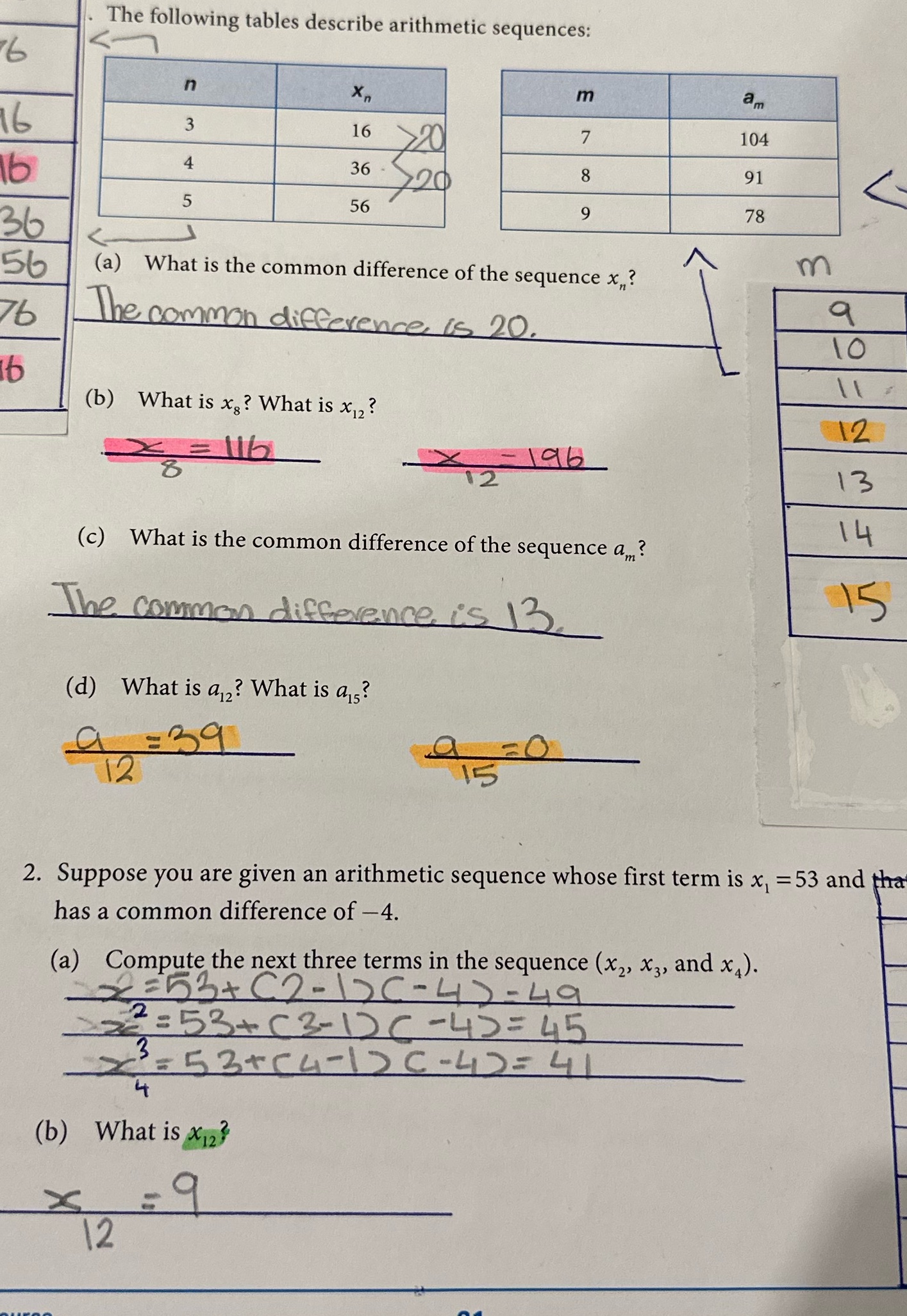 can you check all my answers please The following