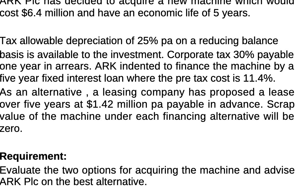 ARK Fic Has decided to acquire a few machine