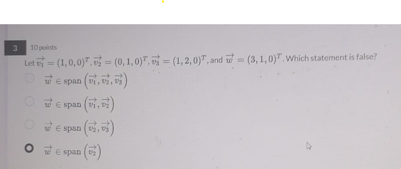 3 10 points Let vi = (1, 0, 0), v2 = (0, 1, 0),