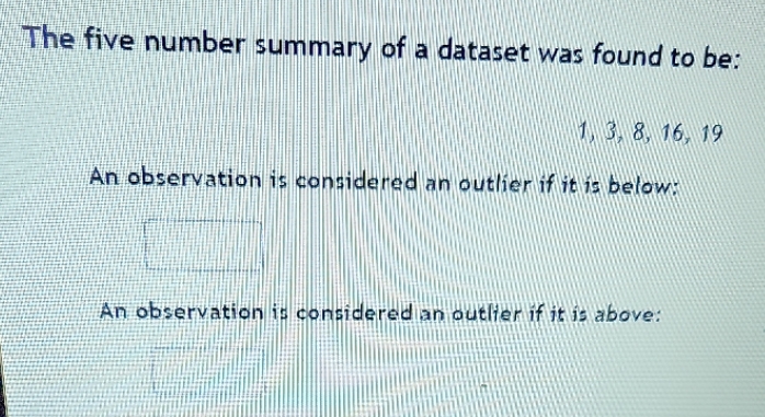 five number summary of an dataset The five number