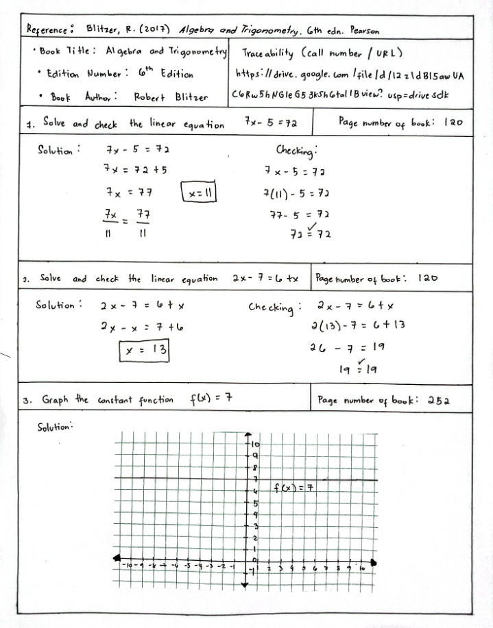 linear equation and its application system of