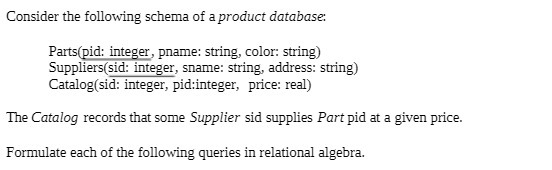 Consider the following schema of a product