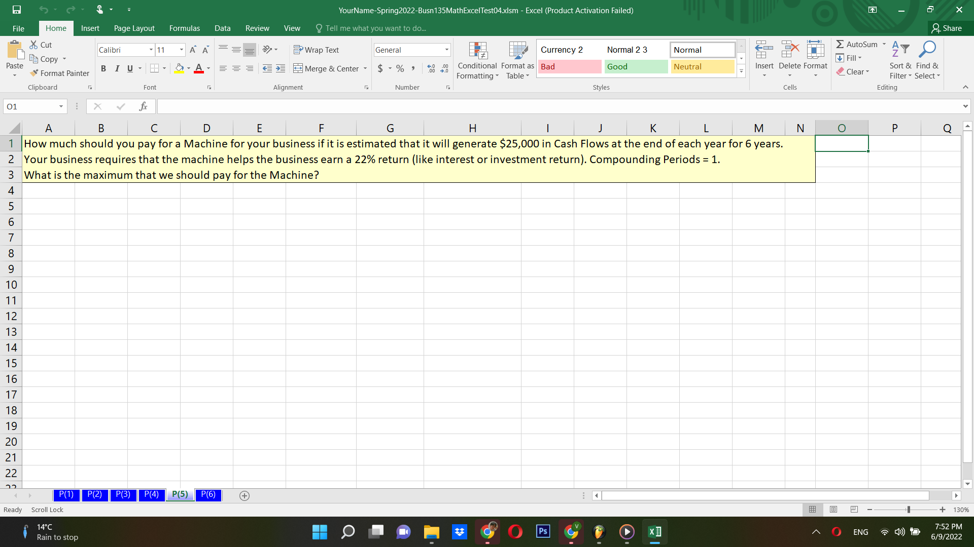 YourName-Spring2022-Busn 135MathExcelTest04.xism