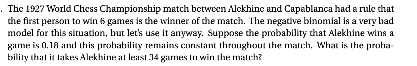 . The 1927 World Chess Championship match between