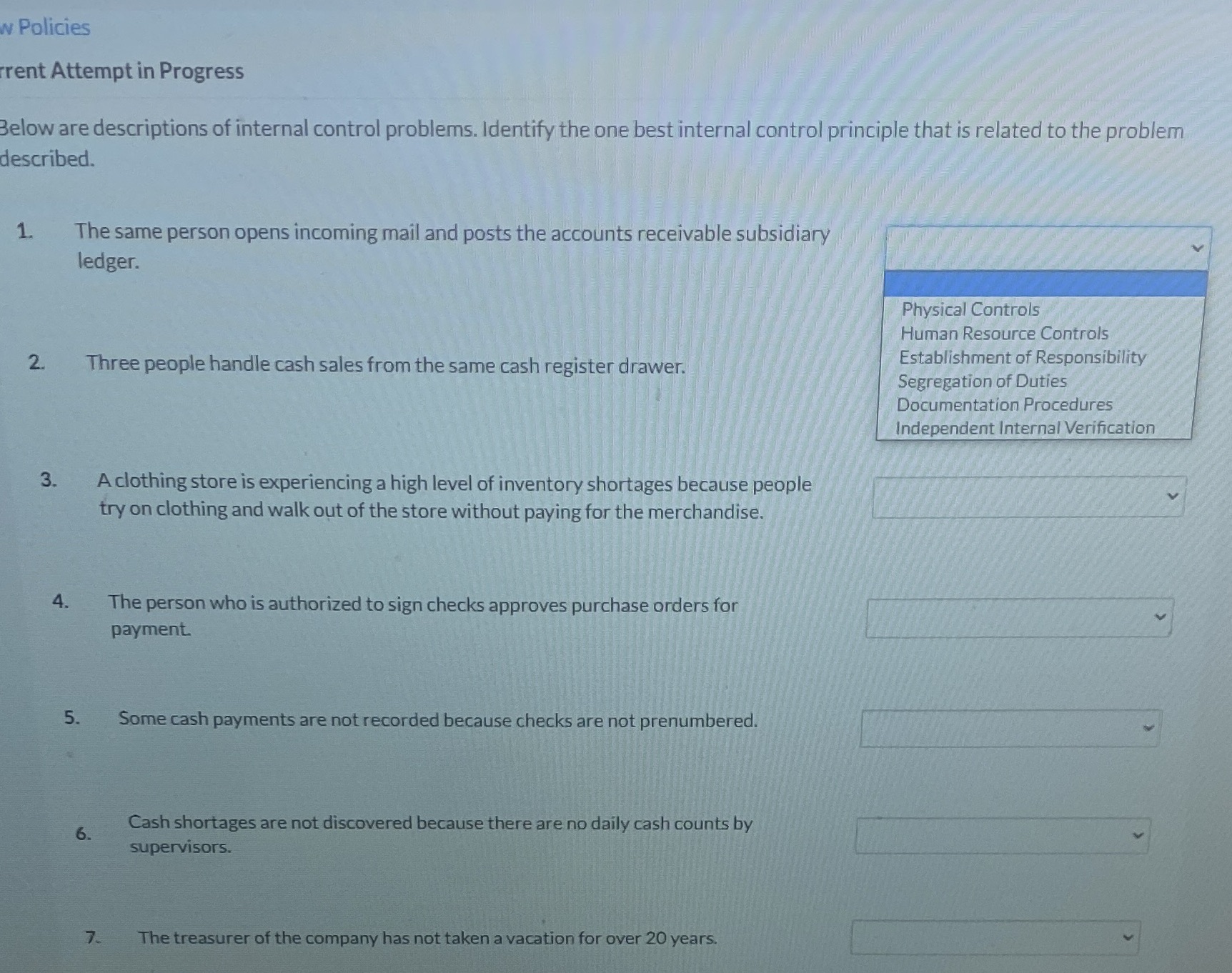 w Policies rent Attempt in Progress Below are