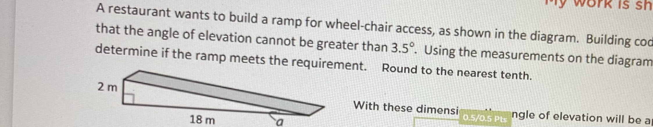 / work is sh A restaurant wants to build a ramp