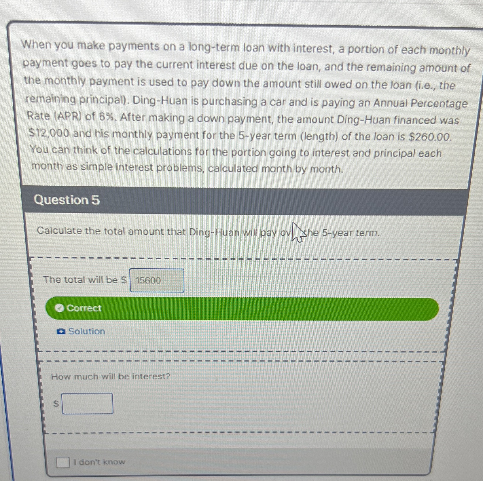 When you make payments on a long-term loan with