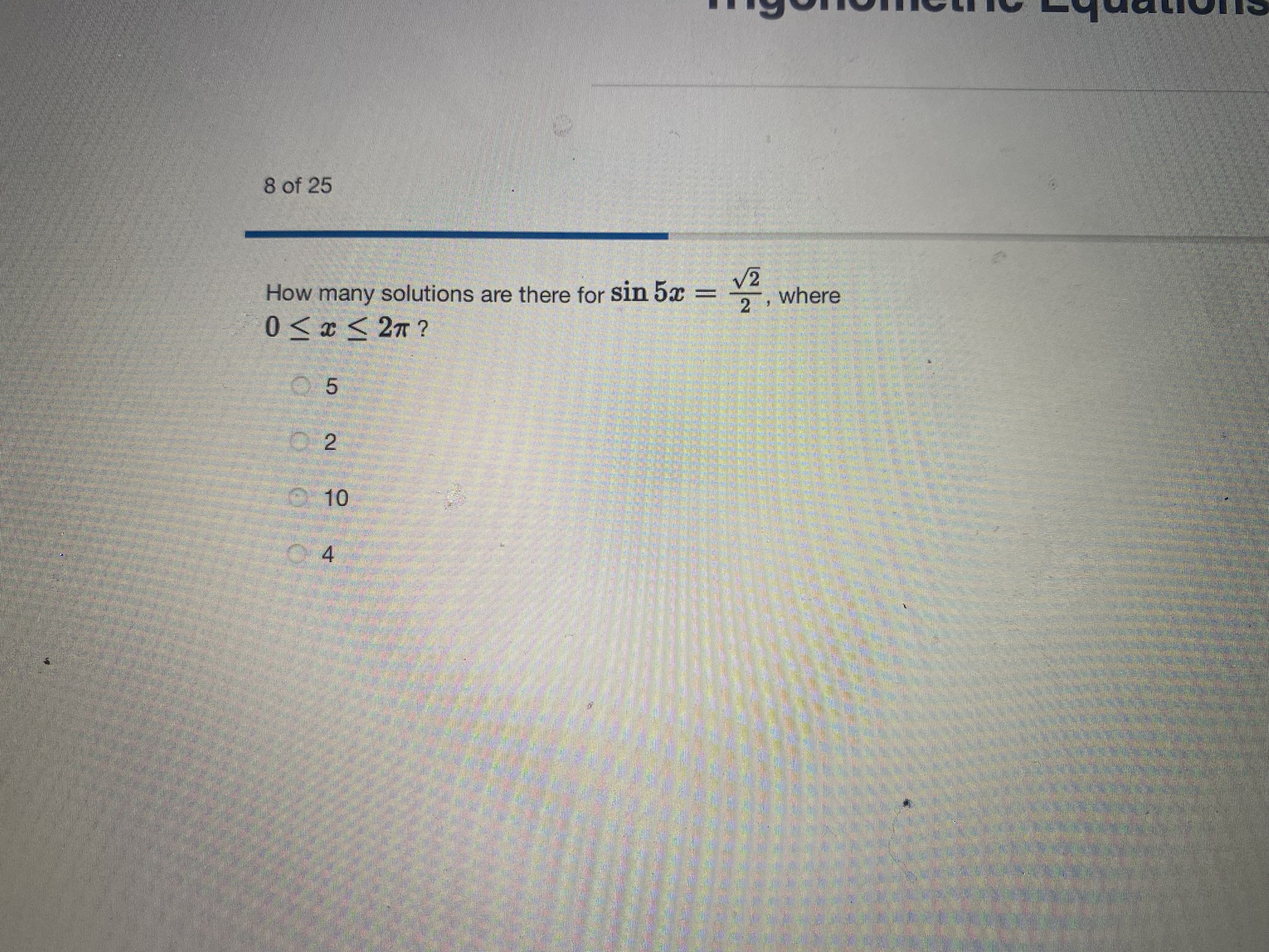 4 of 25 Write the general solution for the