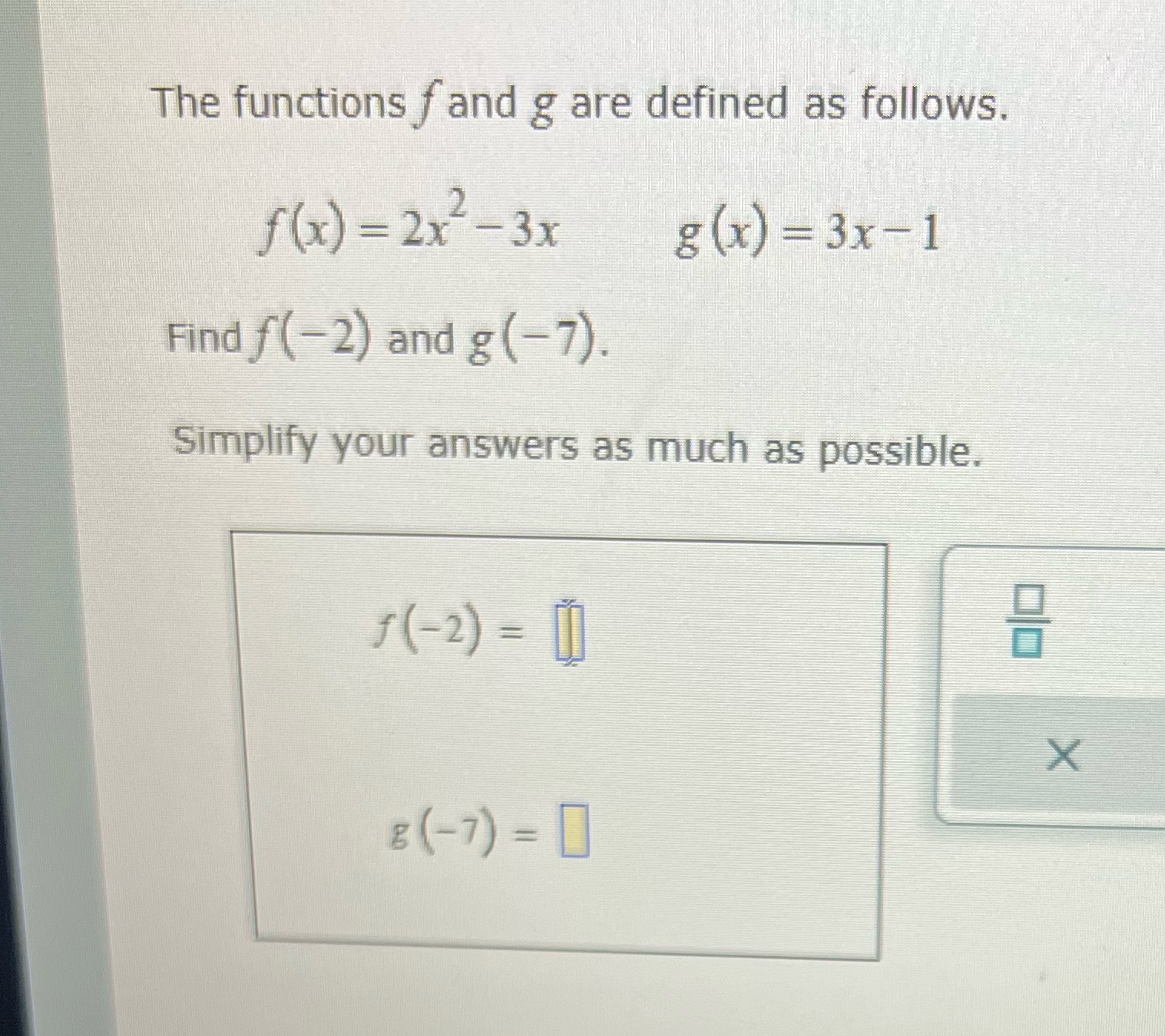 I don't know how to solve this The functions f