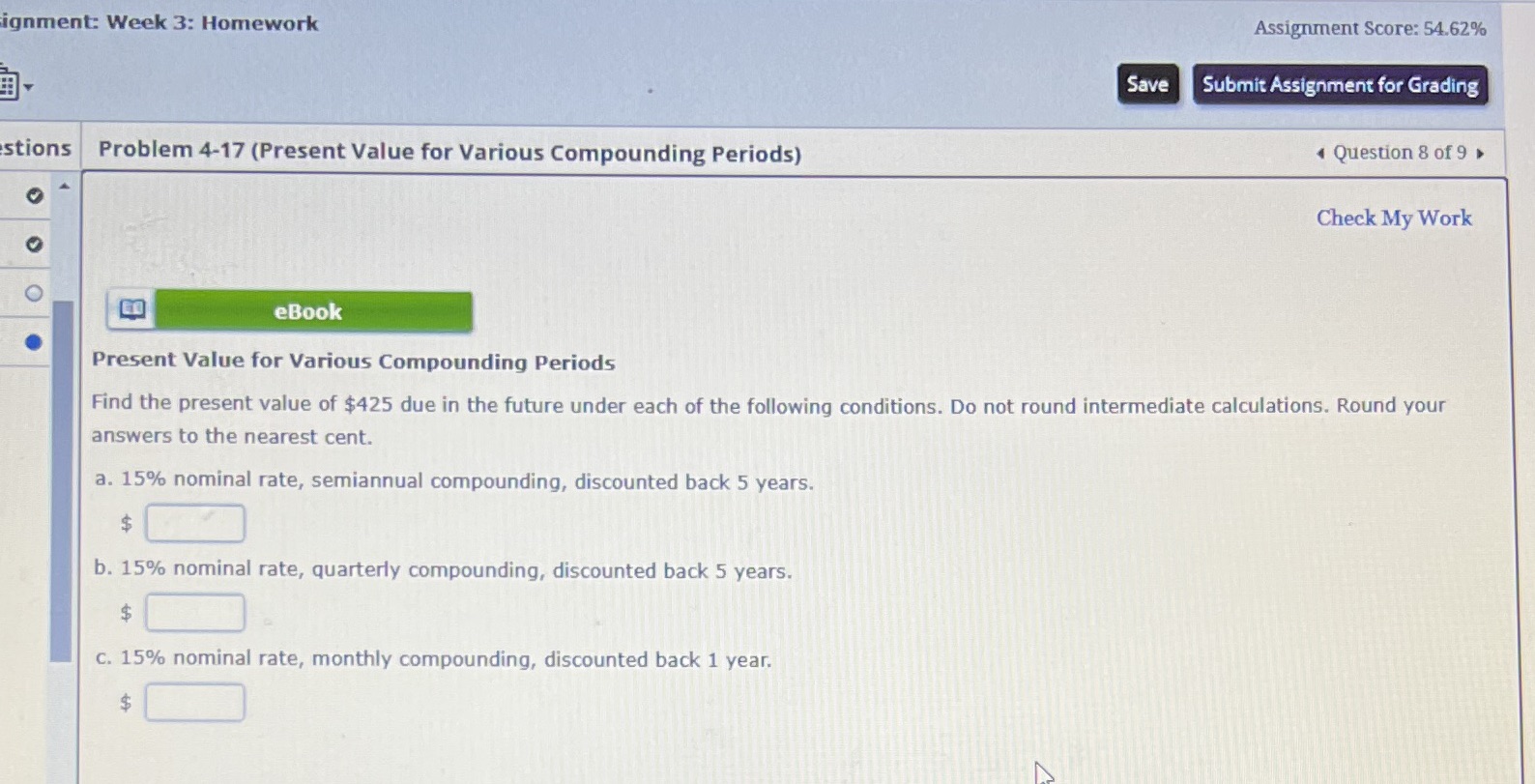 ignment: Week 3: Homework Assignment Score: