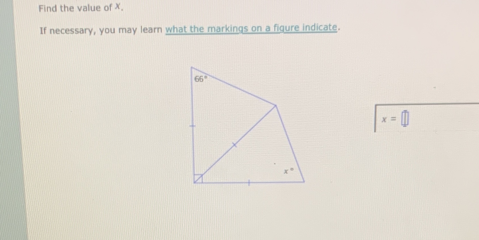 Need help to figure this out Find the value of X.