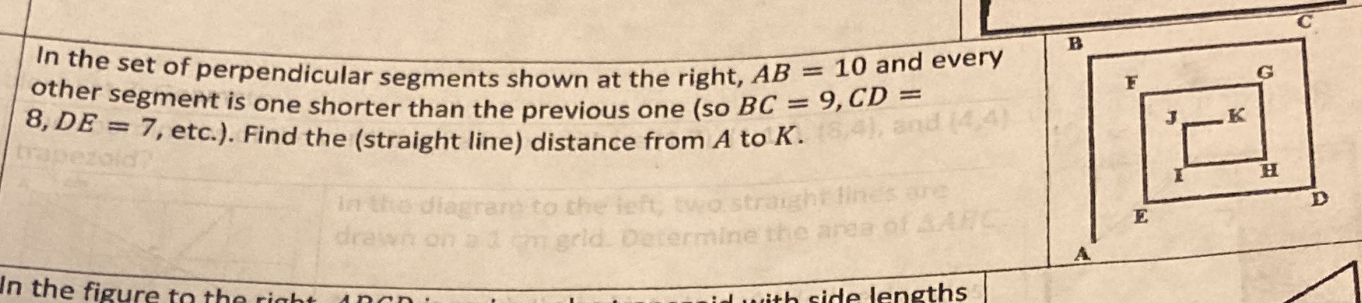 In the set of perpendicular segments shown at the
