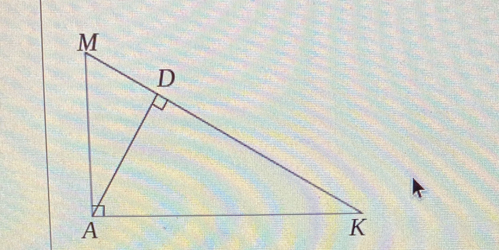 If DA=6 and MD=4, what is the length of DK? \f