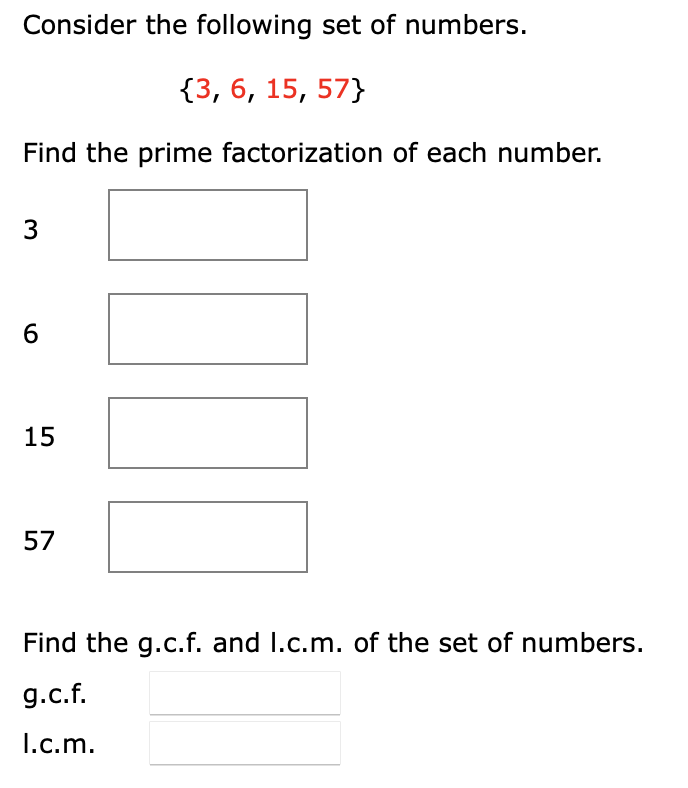 Consider the following set of numbers. {3. 6, 15,