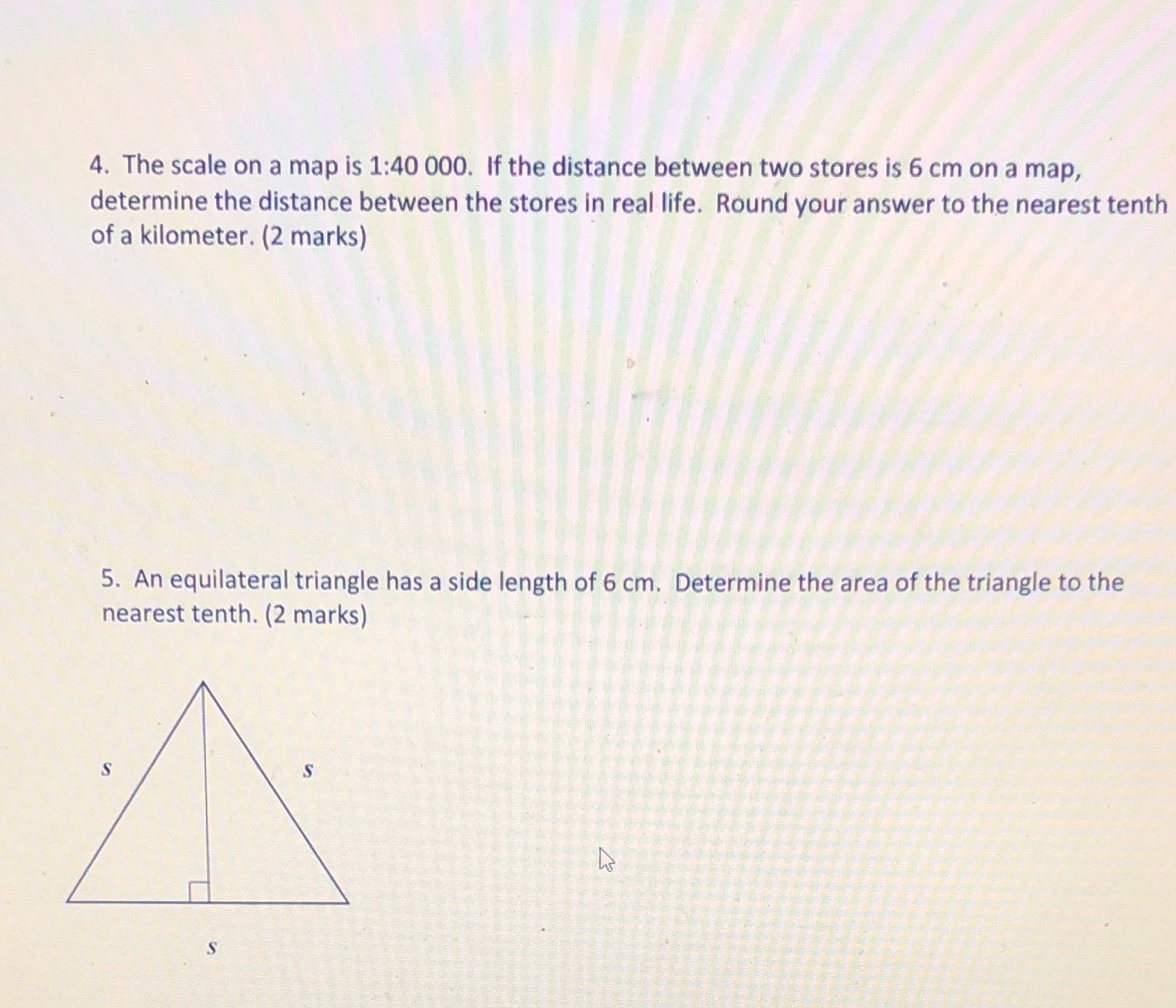 I need help with questions 4&5 4. The scale on a