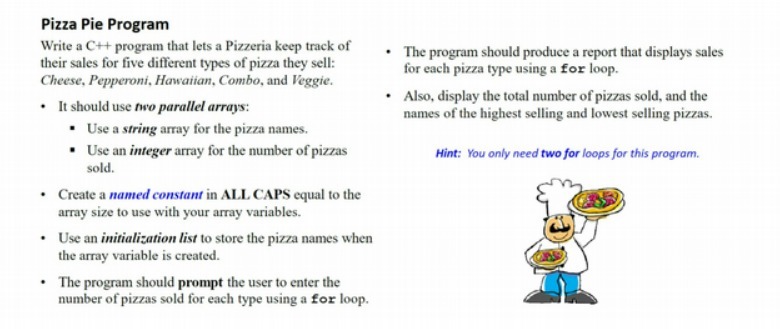 Pizza Pie Program Write a C++ program that lets a