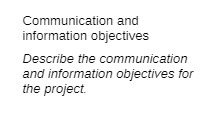 Communication and information objectives Describe