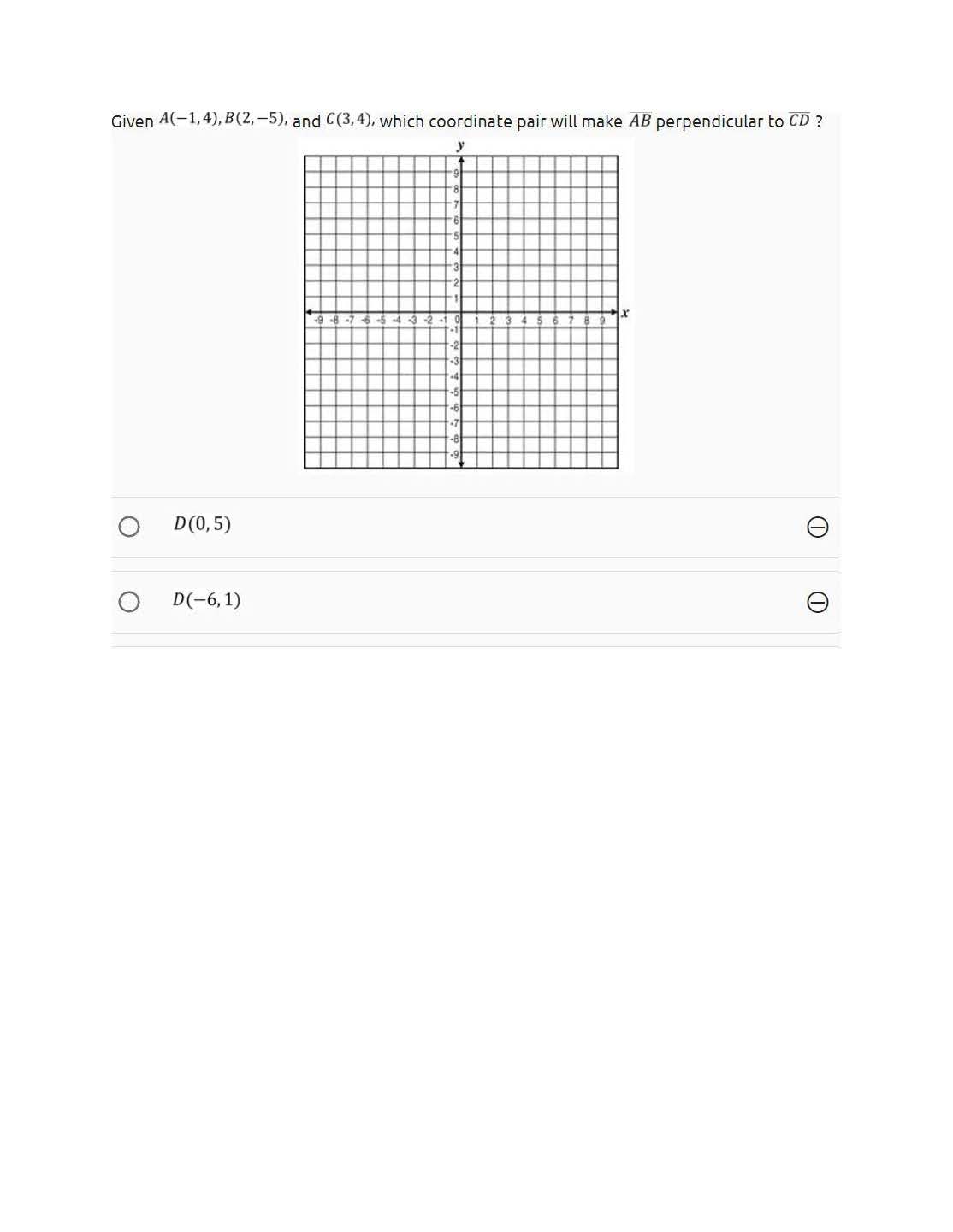 Given A(-1,4), B(2,-5), and C(3,4), which