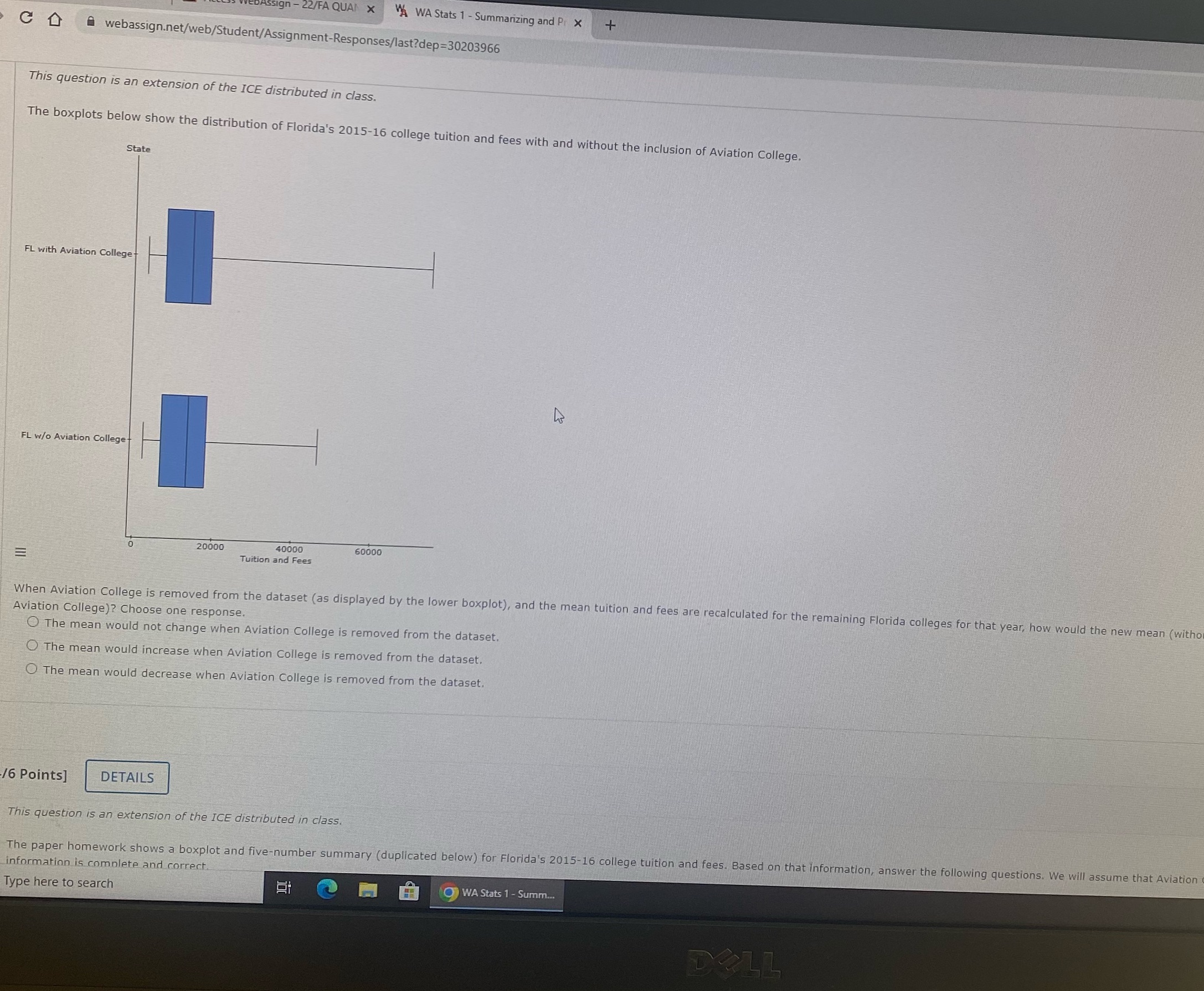 22/FA QUAI X A WA Stats 1 - Summarizing and P X +