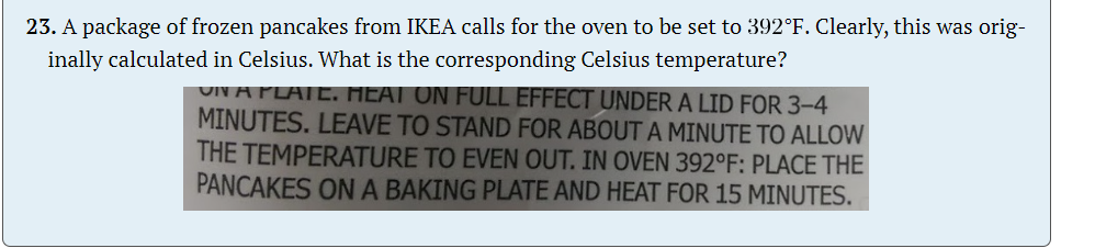 23. A package of frozen pancakes from IKEA calls