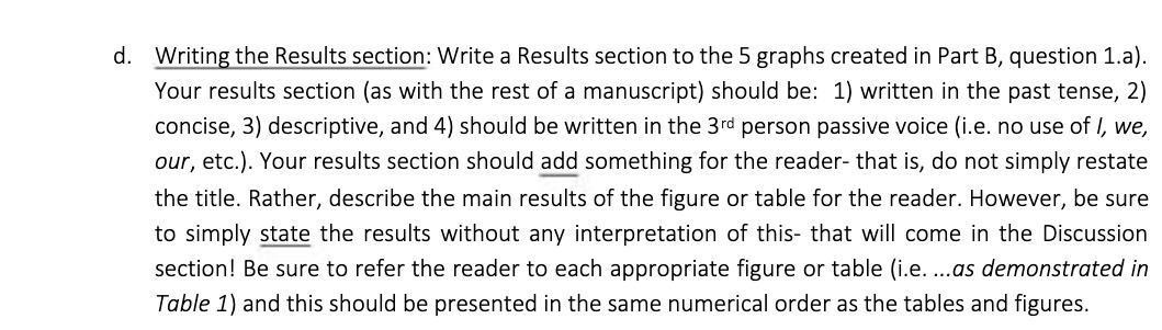 Writing the Results section: Write a Results