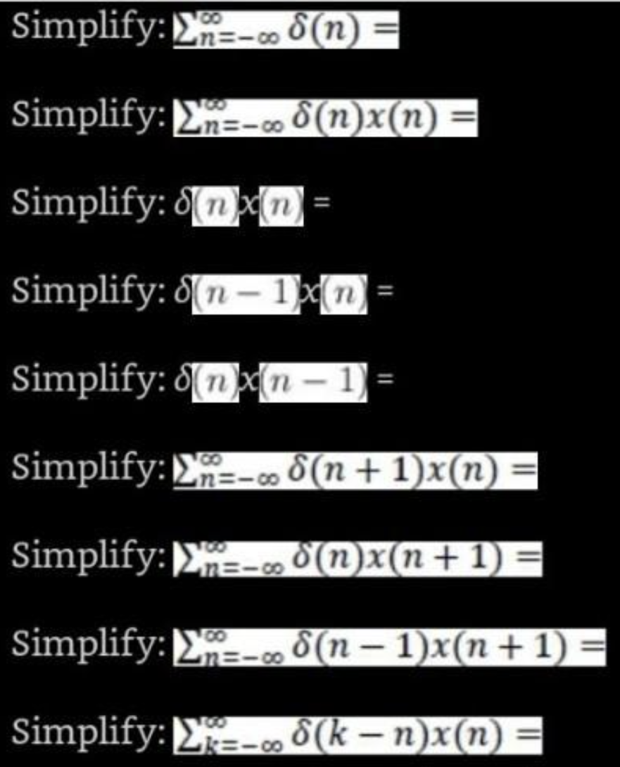 Simplify: Zn=-.. S()= Simplify: _'n=-..