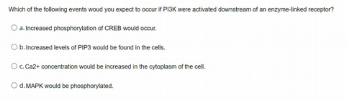 Which of the following events woud you expect to