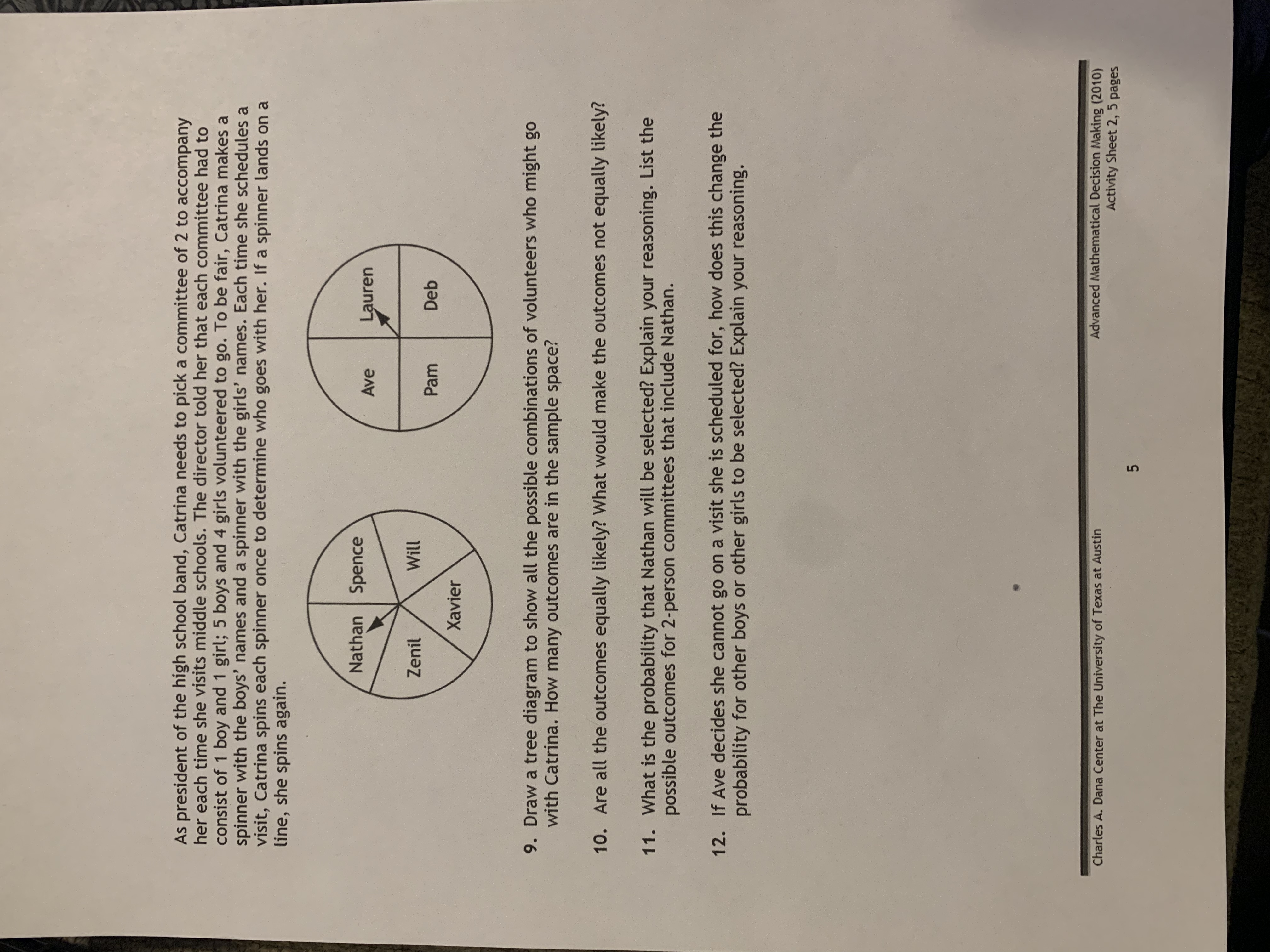 Student: Date: Probability: Determining
