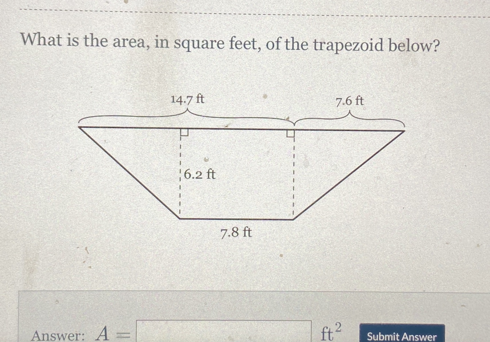 What is the area, in square feet, of the