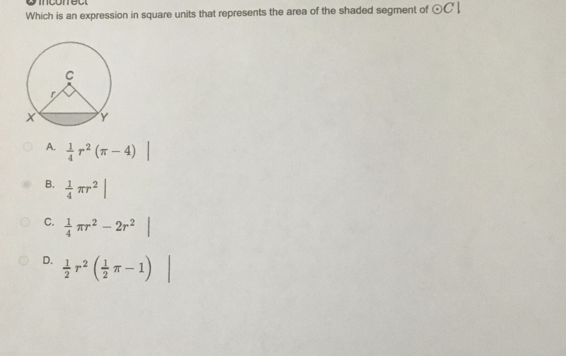 which expression represents the area of the