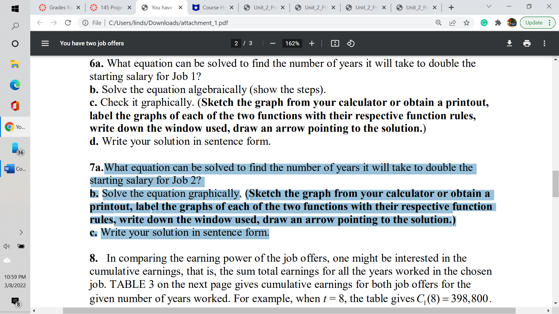 Grades for X 145 Project You have X Course HE X
