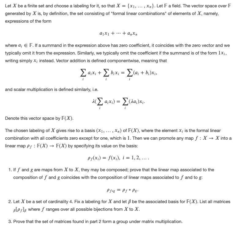 Let X be a finite set and choose a labeling for