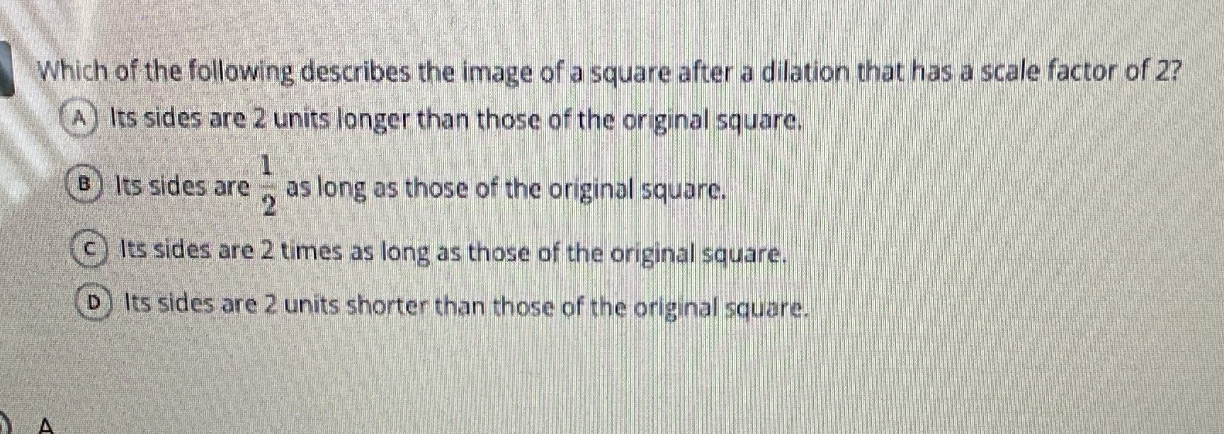 Which of the following describes the image of a