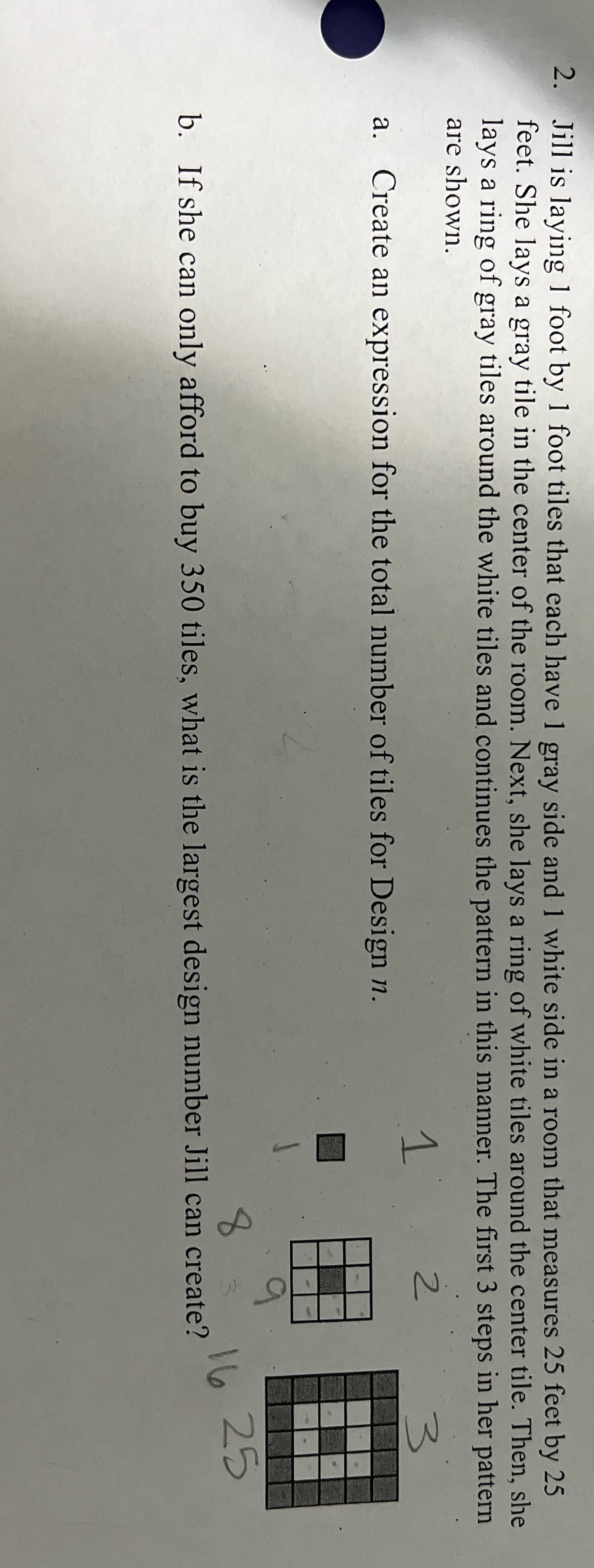 How to solve 2 a and b 2. Jill is laying ] foot