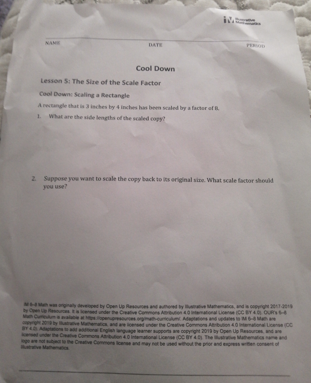 what do I do for number one Mustrative i NA